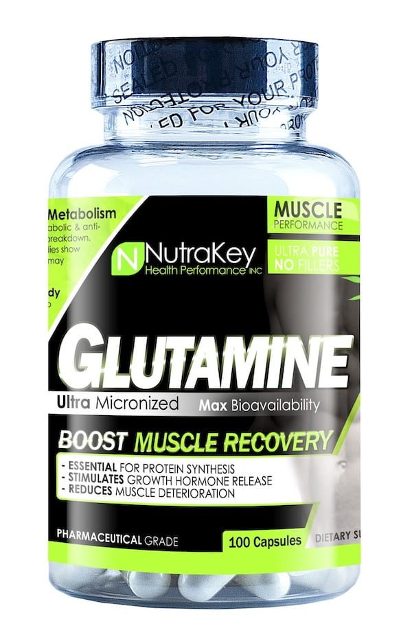 NutraKey Glutamine Capsules - 100ct