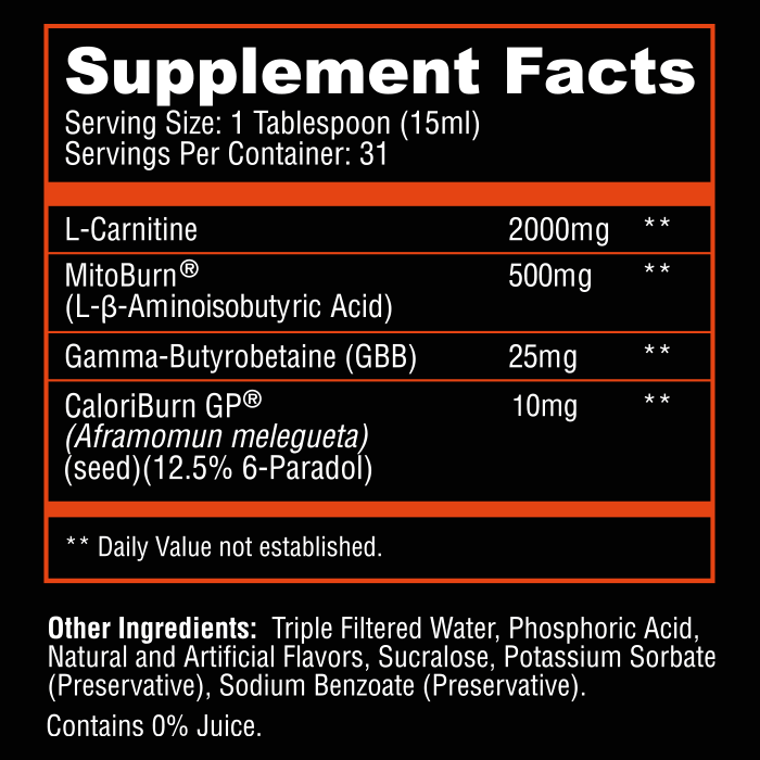Alpha Lion Burn20 - Supp Facts