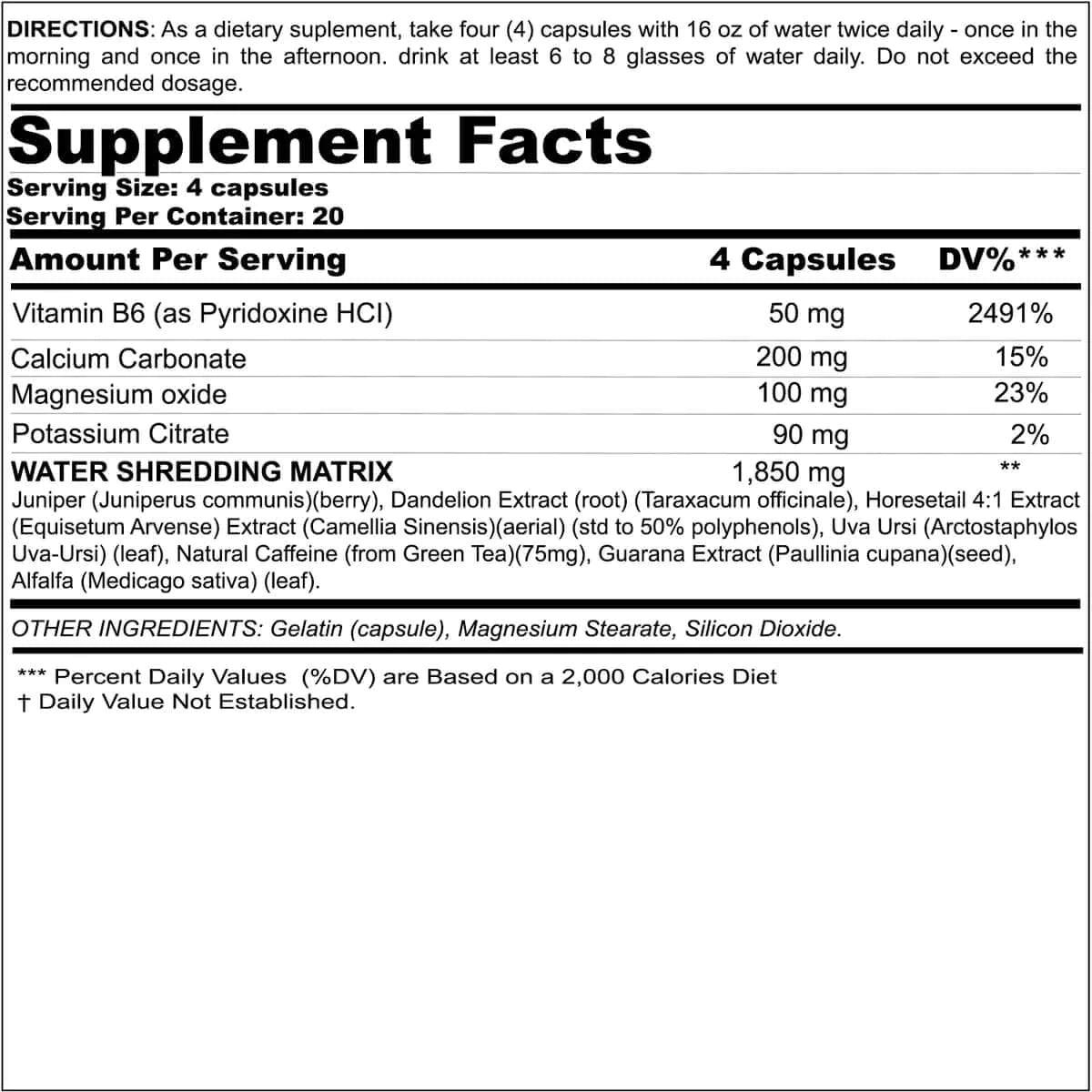 Dry Spell - Supp Facts