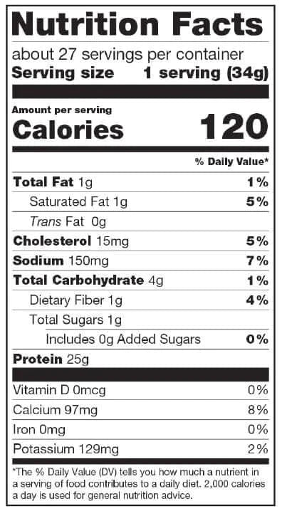 ABE Whey Protein Isolate 2lb Supp Facts