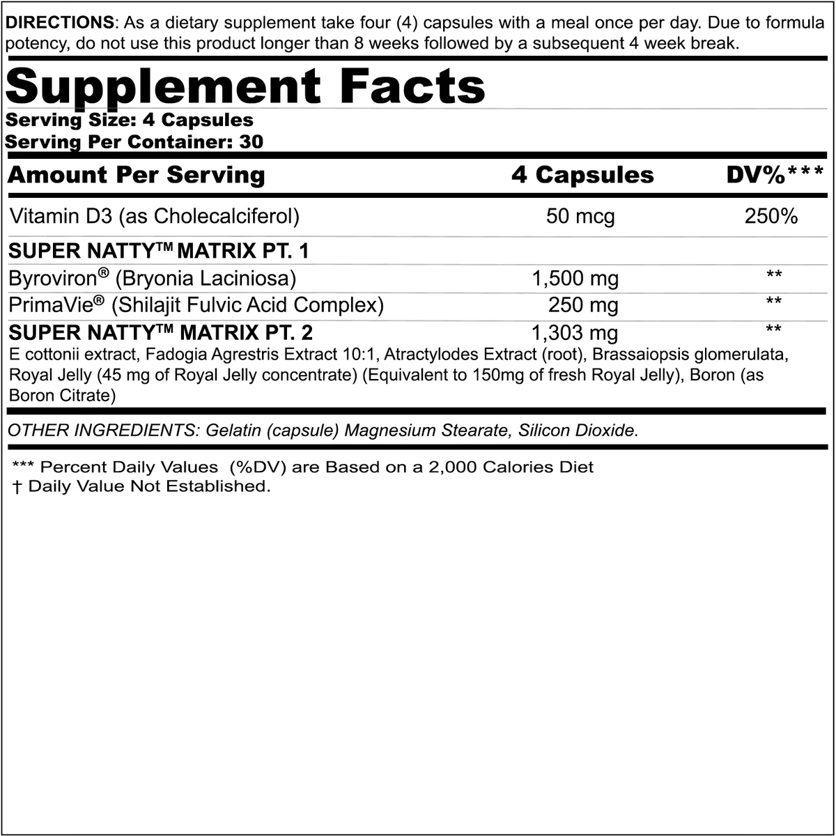 Super Natty - Supp Facts
