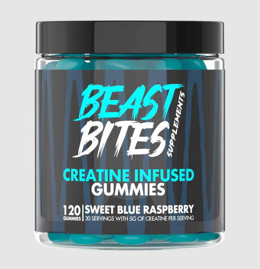 Beast Bites Creatine Gummies 30 Serv Blue Raspberry