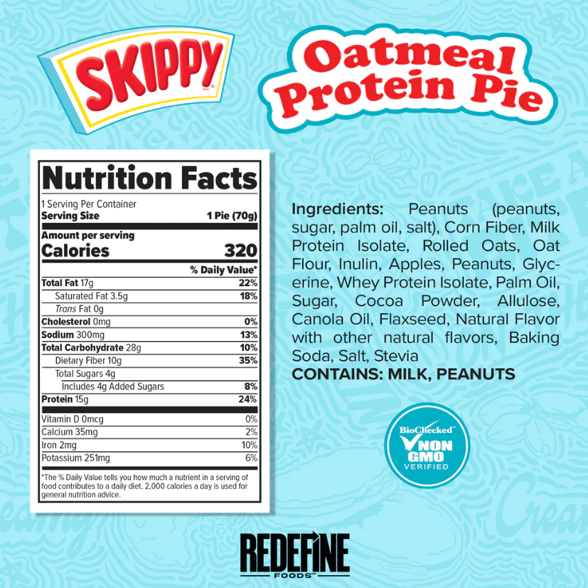 Skippy Peanut Butter Oatmeal Protein Pie 8pk