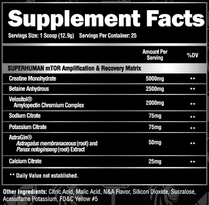 Alpha Lion Superhuman Post - Supp Facts