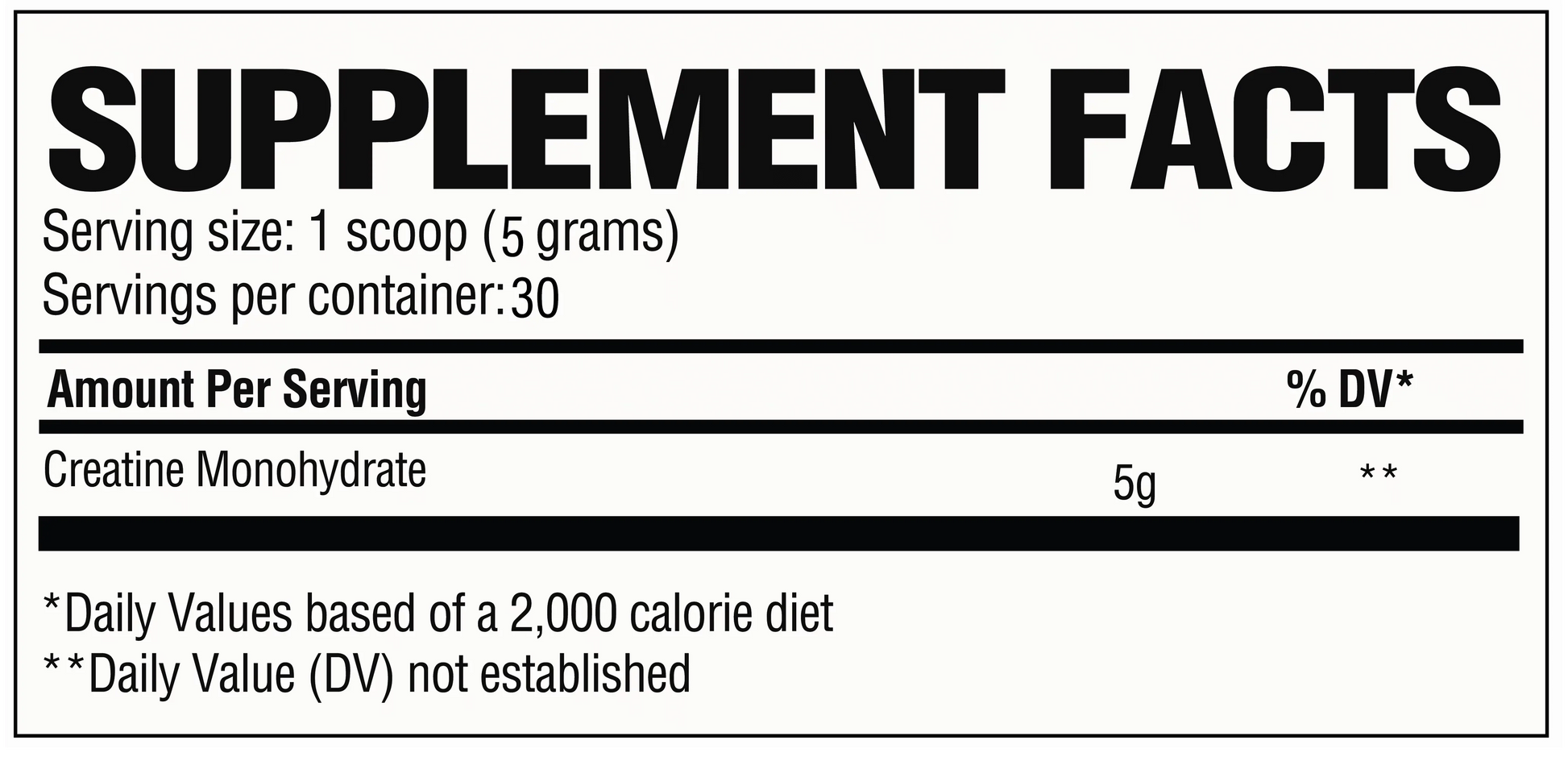 RAW Nutrition RAW Creatine - Supp Facts