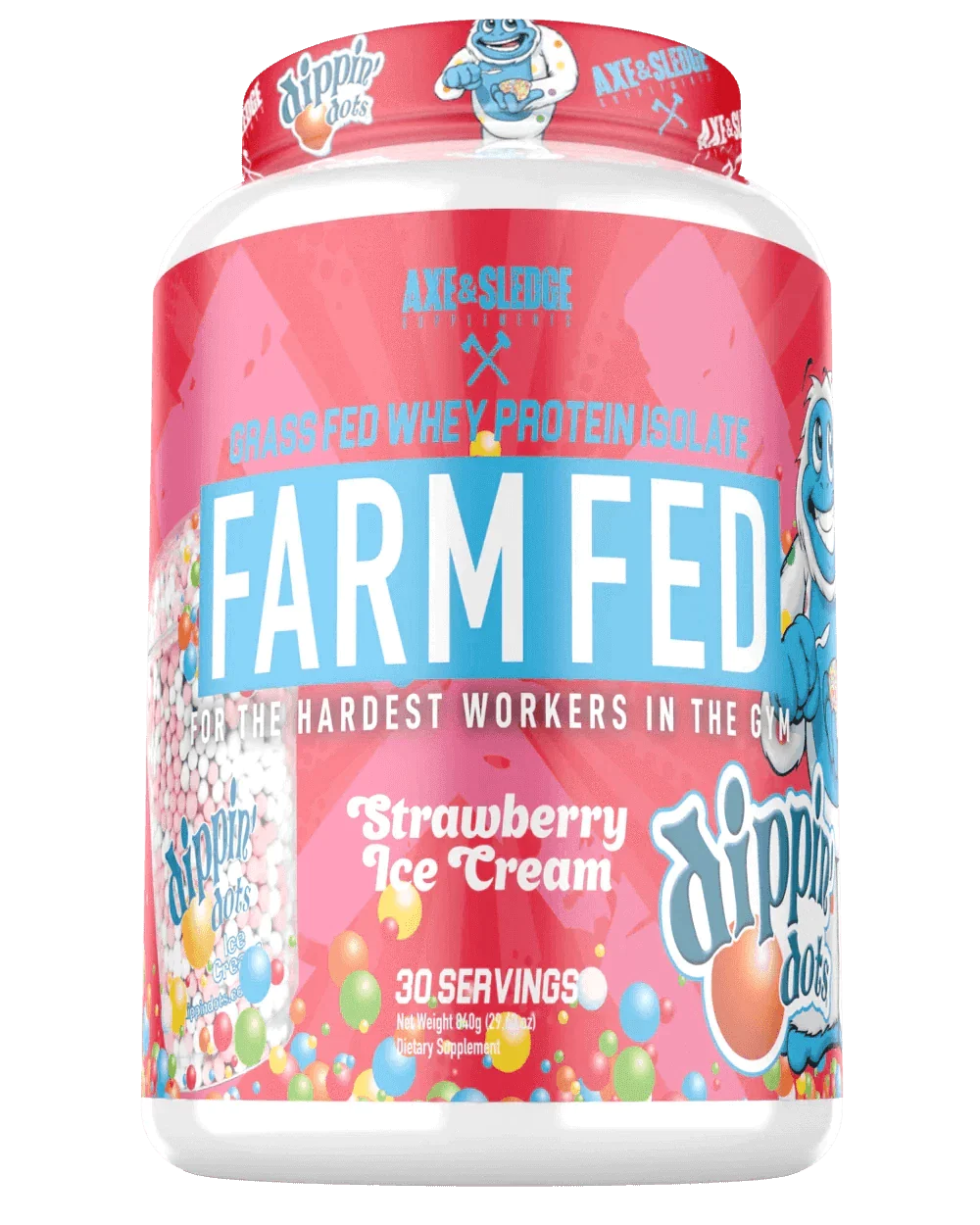 FARM FED Grass Fed Whey - Dippin' Dots Strawberry Ice Cream