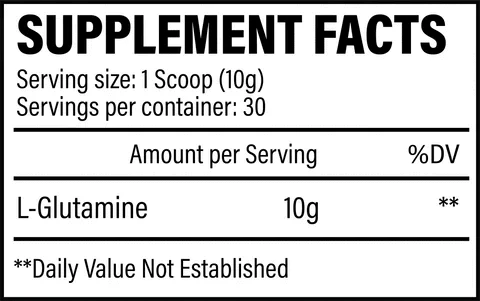 Revive MD Glutamine - Supp Facts