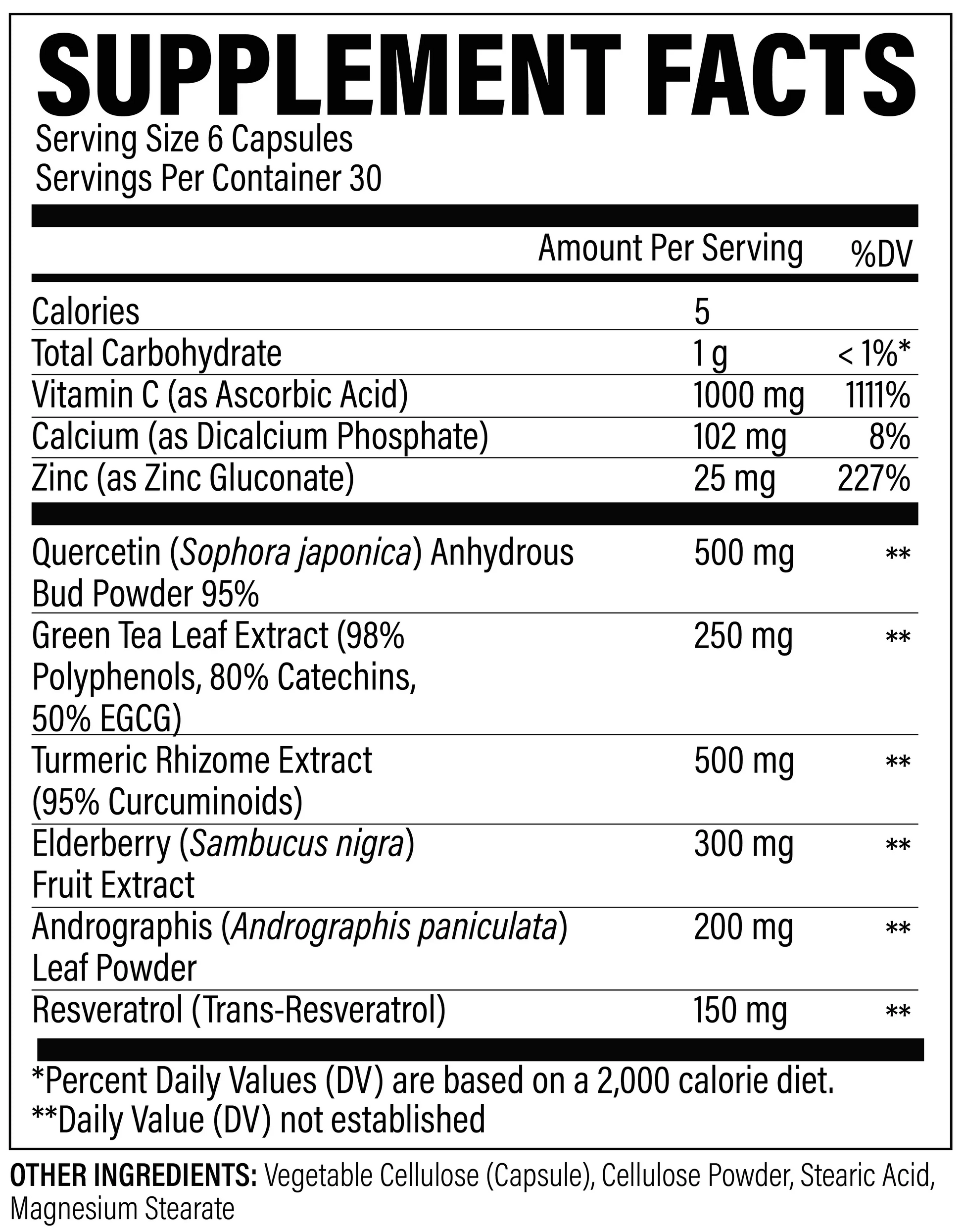 Revive MD Immune Defense - Supp Facts