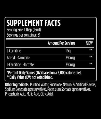 VMI L-Carnitine 3000 - Supp Facts