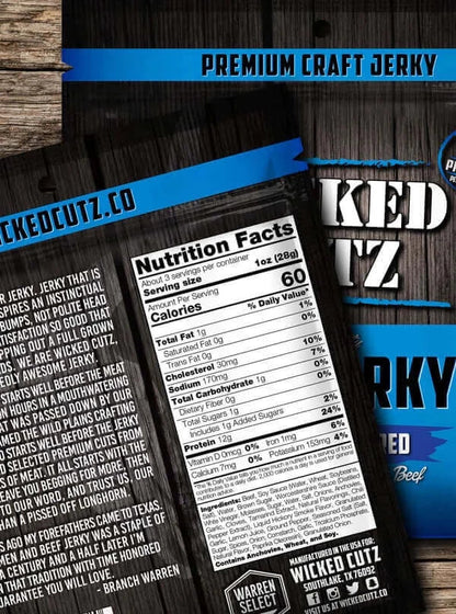 Wicked Cutz Beef Jerky - Nutrition Facts