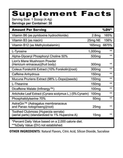 FOCUS NOOTROPIC Supp Facts