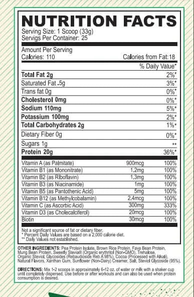 VEGAN PROTEIN Supp Facts