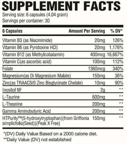 Revive MD Calm+ - Supp Facts