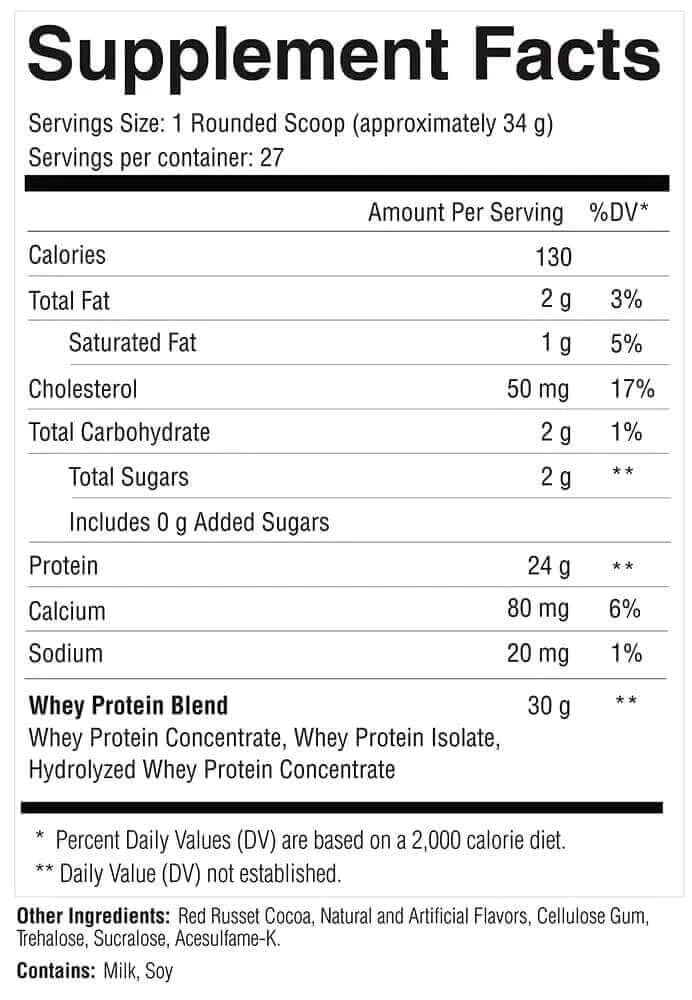 Commissary Protein Supp Facts