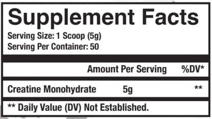 Axe and Sledge Creatine - Supp Facts
