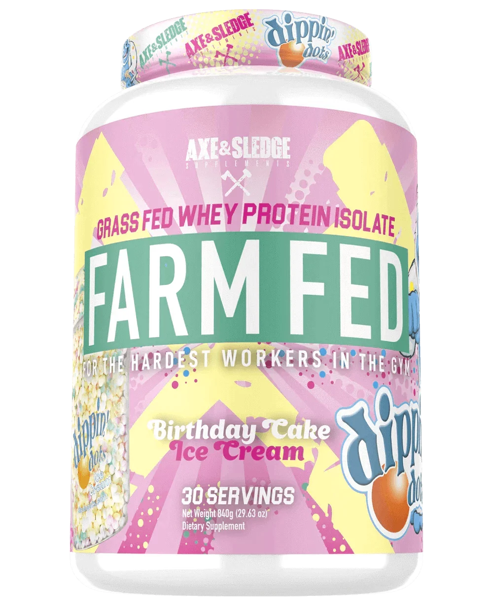 FARM FED Grass Fed Whey - Dippin' Dots Birthday Cake