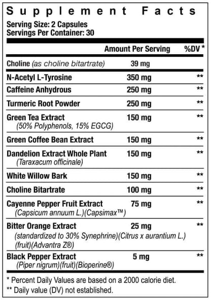 Double Time Fat Burner - Supp Facts