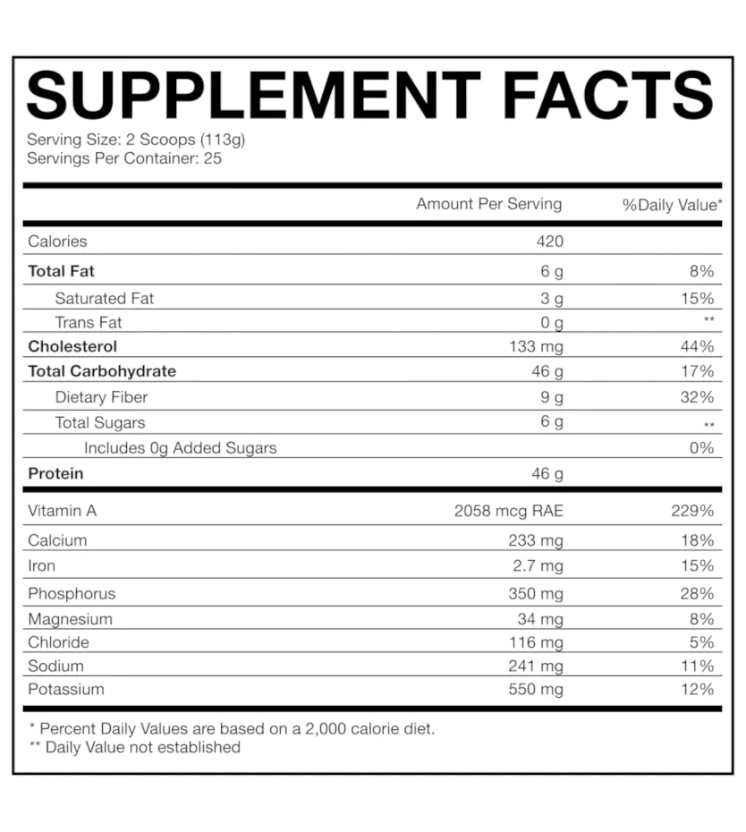 HOME MADE - WHOLE FOOD MEAL REPLACEMENT - Supp Facts