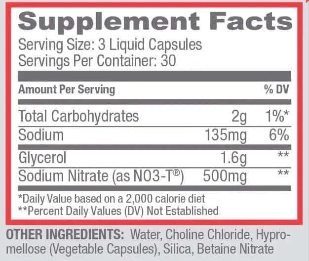 Purus Labs Noxygen - Supp Facts