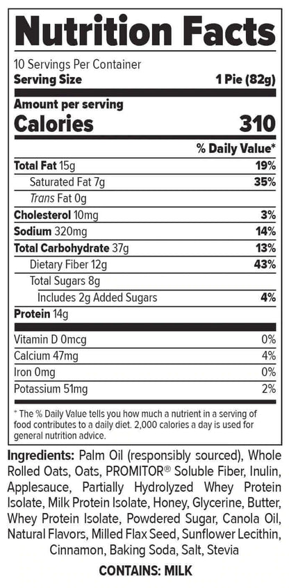 Finaflex Oatmeal Protein Pie - Supp Facts